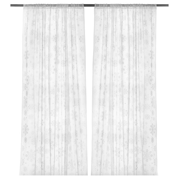 Гардины, 2 шт., белый 145x300 см IKEA ROSENMALVA РОЗЕНМАЛЬВА 104.690.73 - фото 1