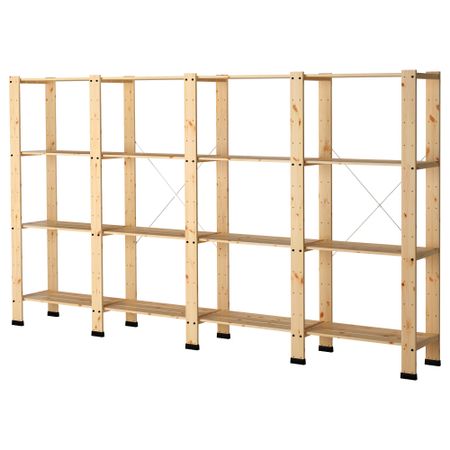 4 секции, полки ГОРМ, хвойное дерево (316x35x174 см)