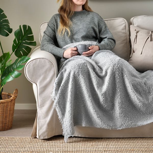 Плед, 130x170 см, серо-синий IKEA SANDBRODD 105.495.41 - фото 4