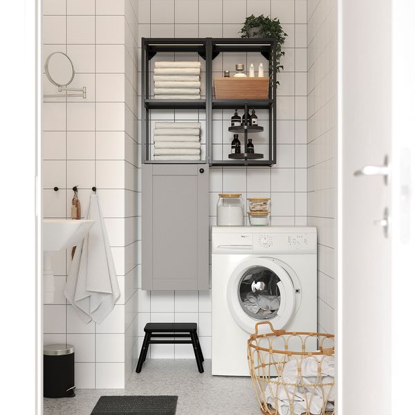 Комбинация для хранения, антрацит, серый каркас, 80x32x150 см IKEA BEGIVENHET БЕГИВЕНХЕТ 093.314.49 - фото 4