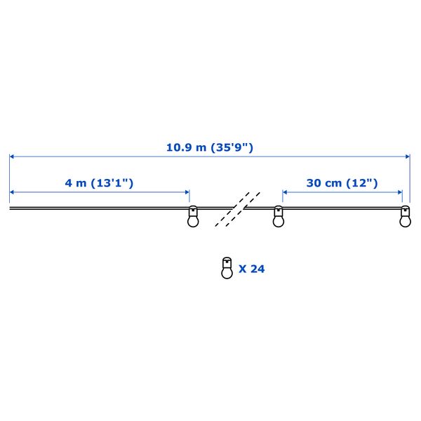 Гирлянда, 24 светодиода, для помещений черный IKEA BLÖTSNÖ БЛОТСНО 904.211.38 - фото 6