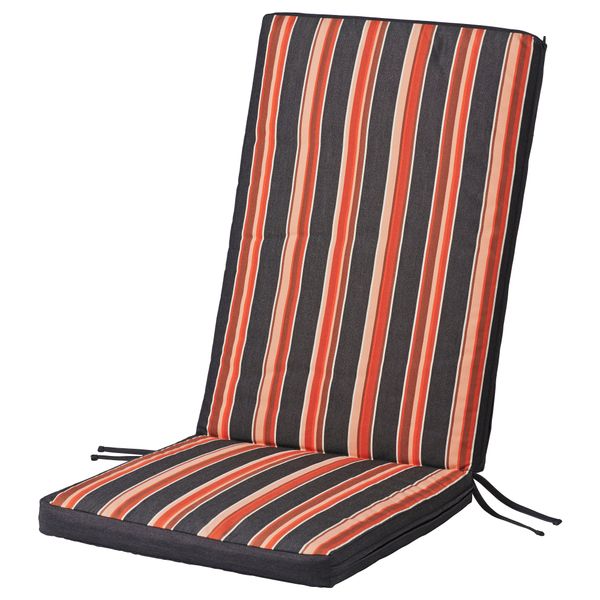 Подушка на садовую мебель ЭКЕРОН, черный, полоска (116x47 см) - фото 1