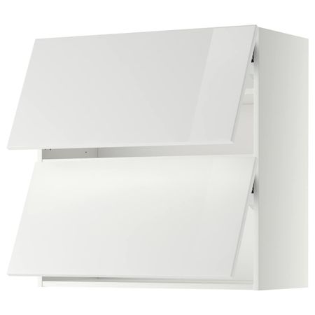 Навесной горизонтальный шкаф/2двери, белый/Рингульт белый 80x80 см IKEA METOD МЕТОД 893.939.52