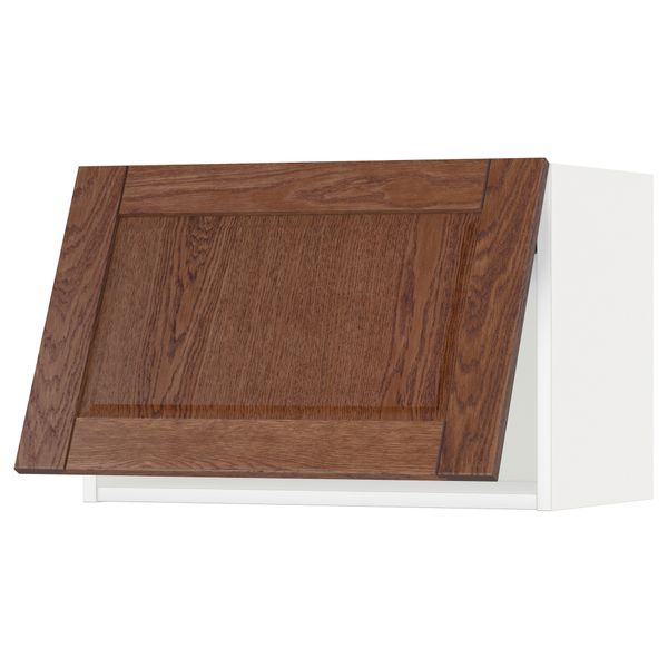 Горизонтальный навесной шкаф МЕТОД, белый, Филипстад коричневый - схема-чертеж с размерами