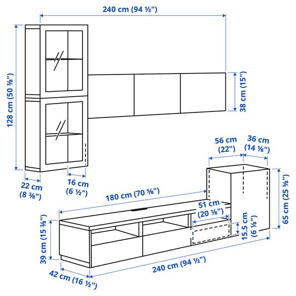 IKEA в интерьере - схема-чертеж с размерами