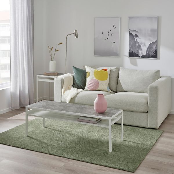 Ковер, короткий ворс, светлый серо-зеленый 133x195 см IKEA KNARDRUP КНАРДРУП 405.141.49 - схема-чертеж с размерами