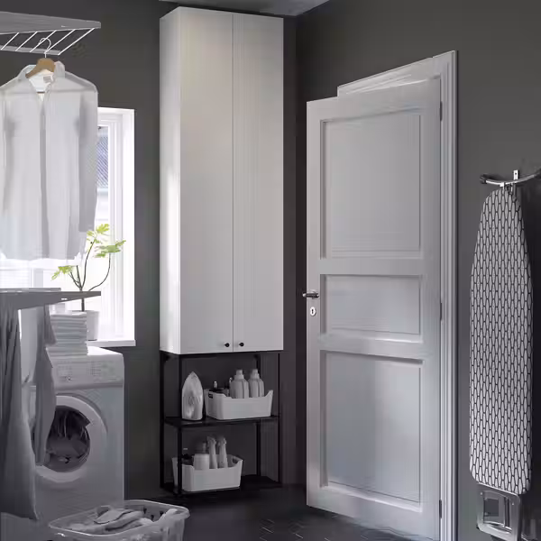 ENHET Комбинация д/хранения - антрацит/белый 60x32x255 см - фото 3