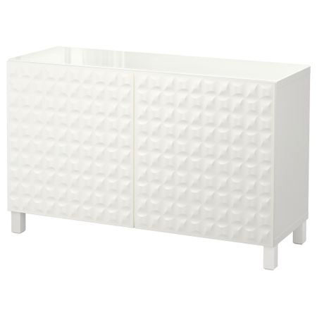 Комбинация для хранения с дверцами БЕСТО, белый, Дьюпвикен белый (120x40x74 см)