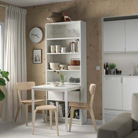 Стеллаж с письменным столом, белый, 80x202 см IKEA BILLY БИЛЛИ 295.639.33