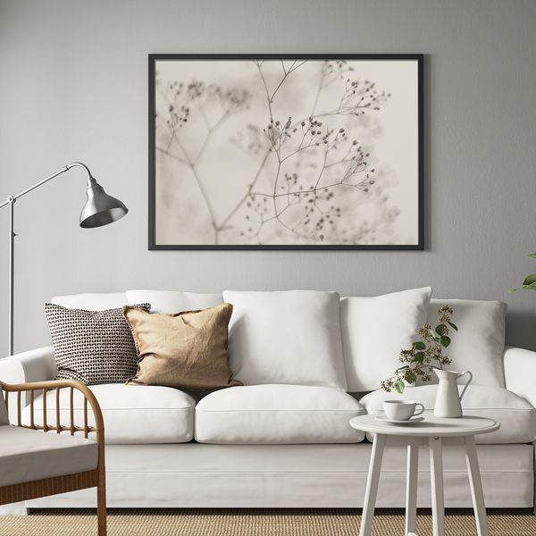 Картина с рамой, Цветы крупным планом, черный, 140x100 см IKEA BJÖRKSTA БЬЁРКСТА 895.611.63 - фото 3