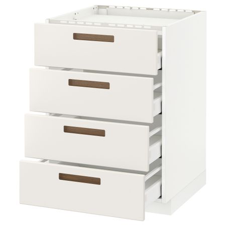 Напольный шкаф, 4 фронтальных панели, 4 ящика МЕТОД / МАКСИМЕРА, белый, Мэрста белый