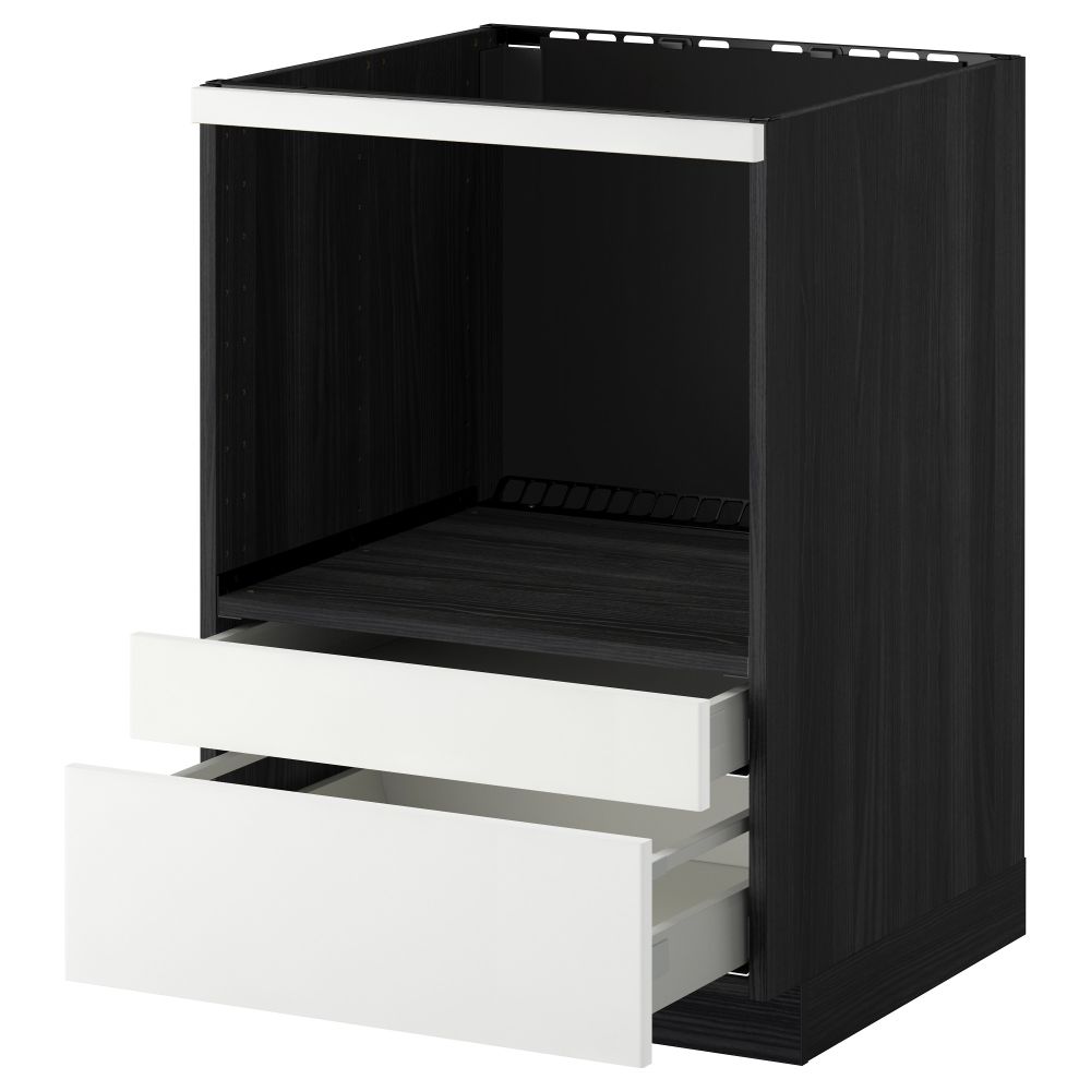 Напольный шкаф для комбинирования СВЧ, ящики МЕТОД / МАКСИМЕРА, черный, Рингульт белый (60x60 см) - схема-чертеж с размерами