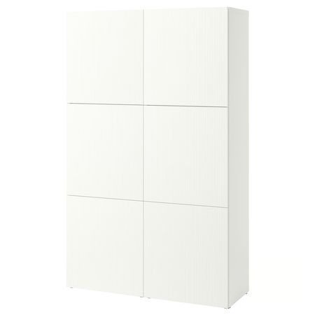 BESTÅ Комбинация для хранения с дверцами - белый/Förvaltare белый 120x42x193 см