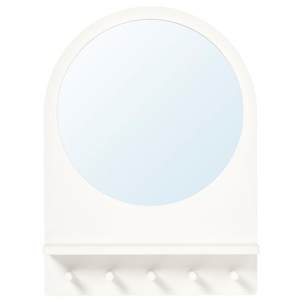 Зеркало с полкой и крючками, белый 50x68 см IKEA САЛТРЁД 203.692.66 - фото 1