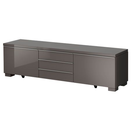 Тумба под ТВ БЕСТО БУРС, глянцевый серый (180x41 см)