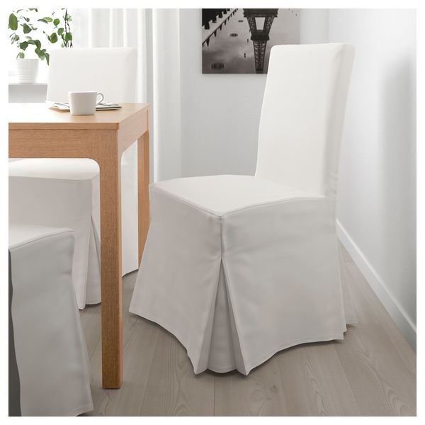 Стул с длинным чехлом ХЕНРИКСДАЛЬ, дуб, Блекинге белый - фото 3