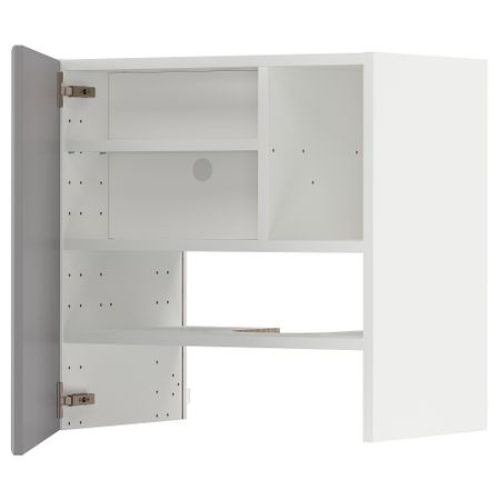 Навесной шкаф для вытяжки, полка, дверь, белый, Bodbyn серый, 60x60 см IKEA METOD МЕТОД 595.053.43