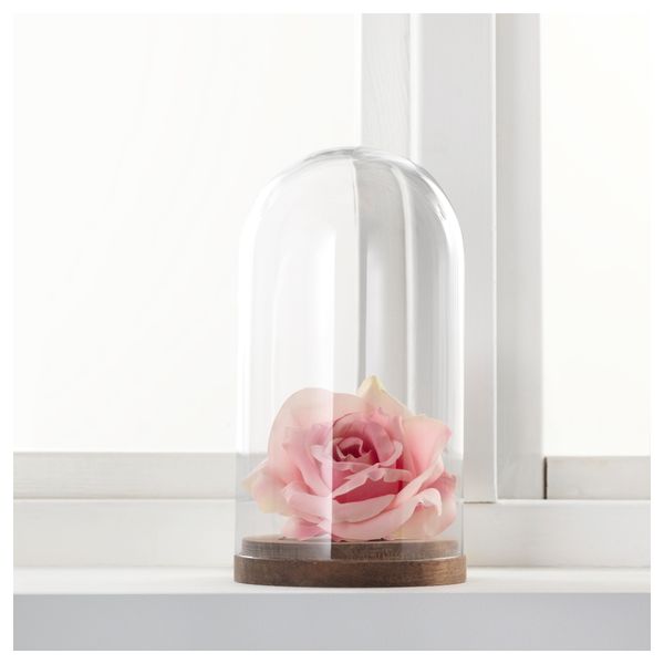 Стеклянный клош на подставке ГЭРЛИГА, прозрачное стекло (27 см) - фото 2