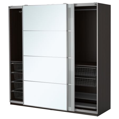 Гардероб ПАКС, черно-коричневый, Аули Сэккен