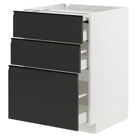 Напольный шкаф с выдвижной панелью, 3 ящиками IKEA METOD МЕТОД, MAXIMERA МАКСИМЕРА 294.935.15