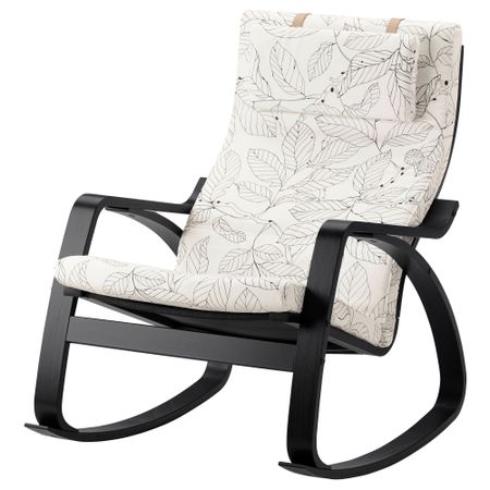 Кресло-качалка ПОЭНГ, черно-коричневый, Висланда черный/белый