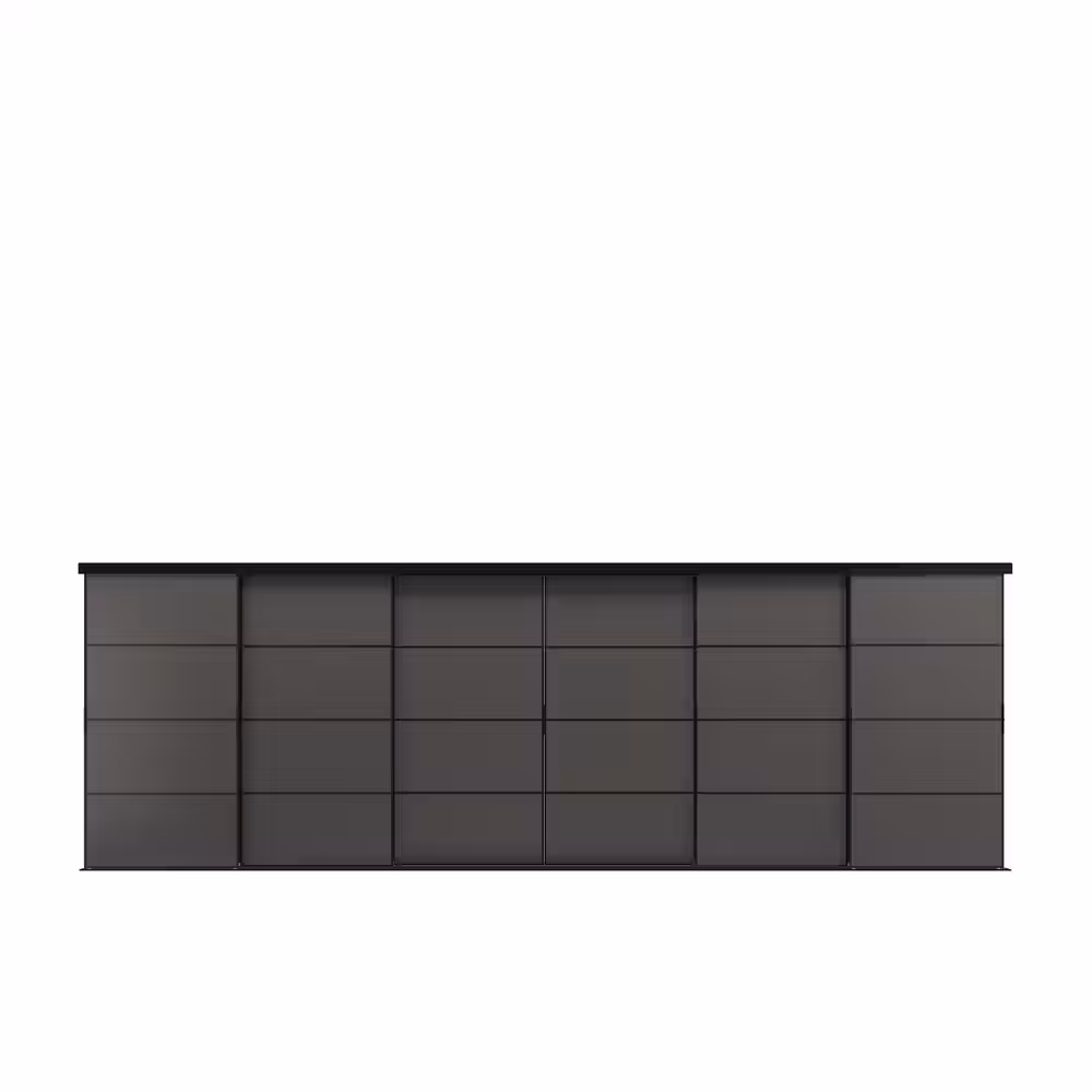 SKYTTA / MEHAMN Дверь раздвижная, комбинация - чёрный/двусторонний темно-серый 603x205 см - схема-чертеж с размерами