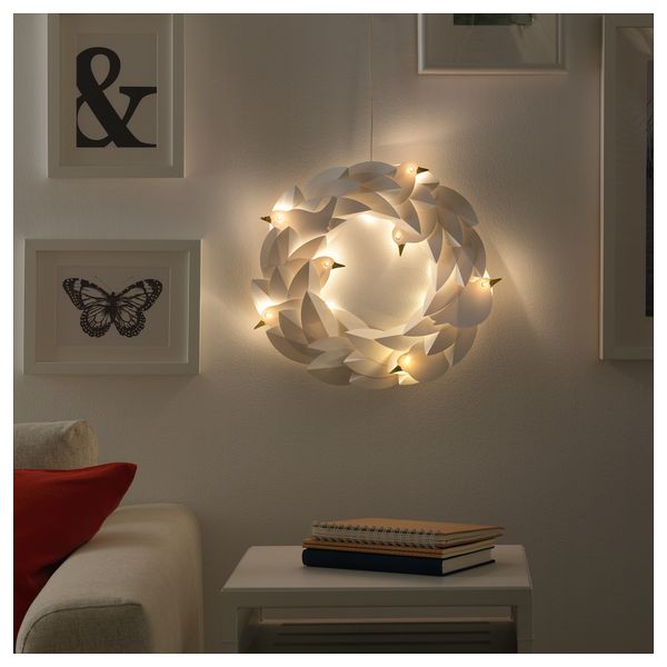 Светодиодный венок СТРОЛА, с батарейным питанием, голуби белый - фото 2