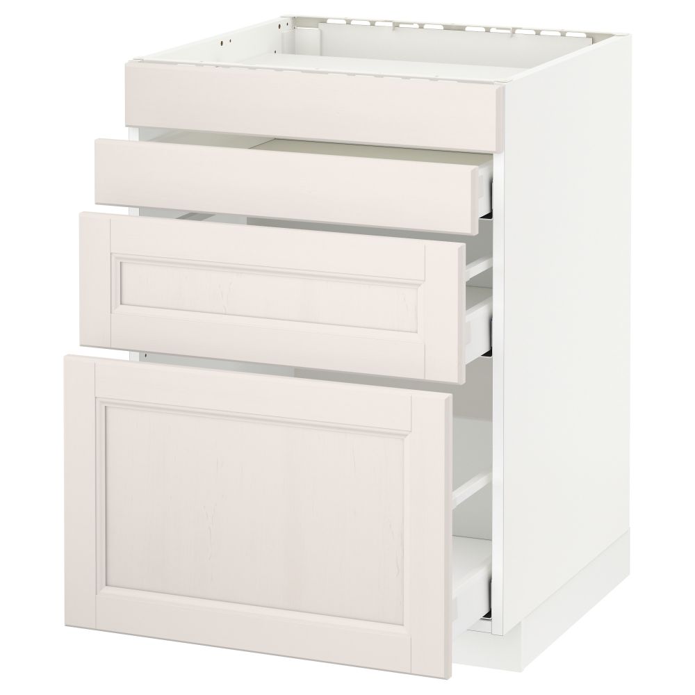 Напольный шкаф для духовки, 4фасада, 3 ящика МЕТОД / МАКСИМЕРА, белый, Лаксарби белый - схема-чертеж с размерами