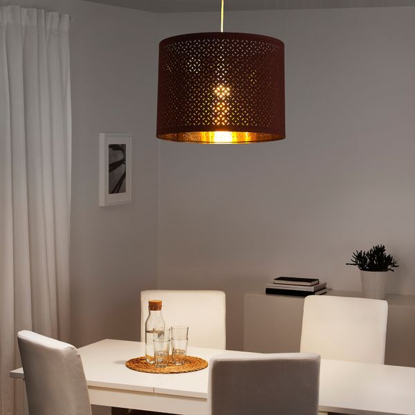 Абажур, темно-красный/желтая медь 44 см IKEA NYMÖ НИМО 204.474.48 - фото 2