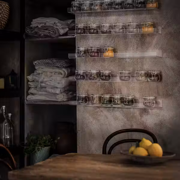 MELLÖSA Полка для картин - прозрачный 60 см - схема-чертеж с размерами