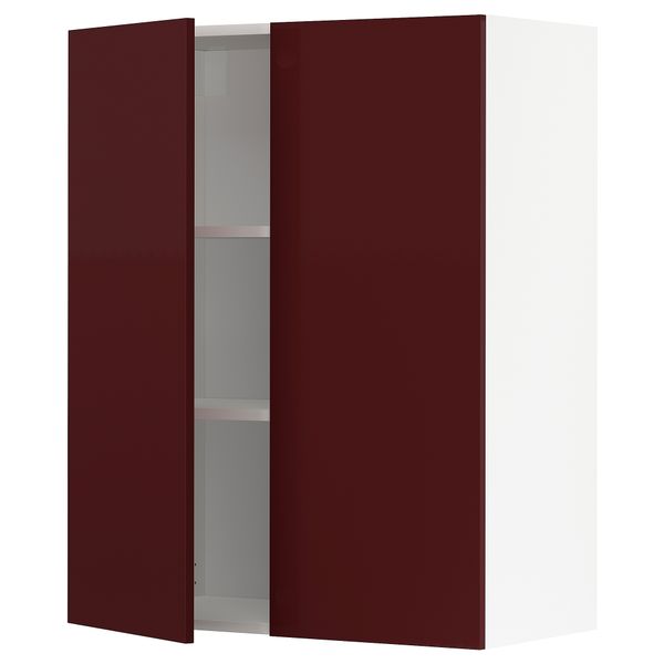 Навесной шкаф с полками, 2 дверцы, 80x100 cm IKEA METOD МЕТОД 694.625.26 - фото 1