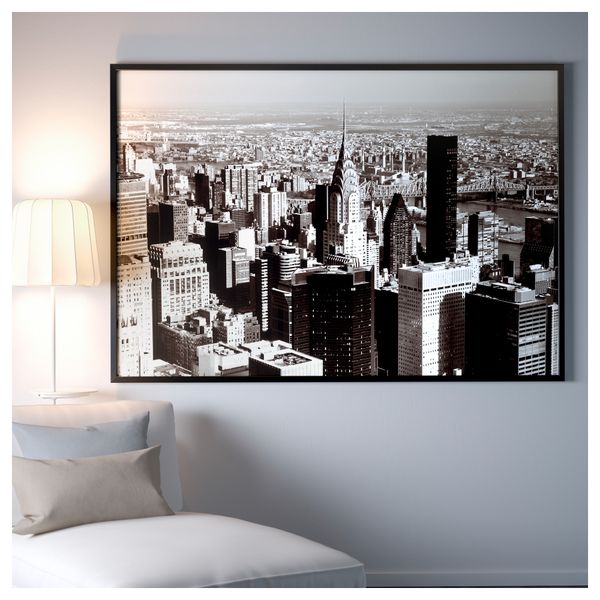 Картина с рамой БЬЁРКСТА, Мегаполис, черный (200x140 см) - фото 2