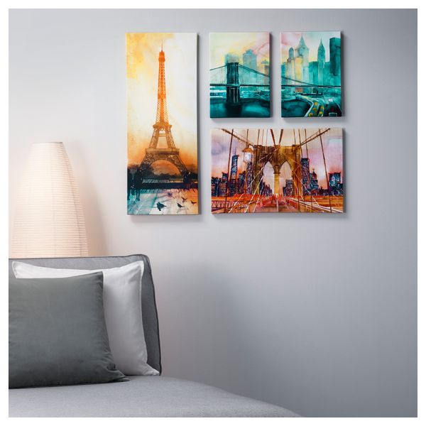 Набор картин,4 штуки ГРОНБИ, Городские пейзажи (92x78 см) - схема-чертеж с размерами