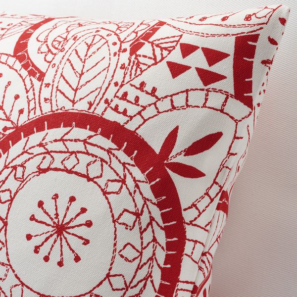 Чехол на подушку, белый, красный, 50x50 см IKEA ВИНТЕР 2019 804.473.89 - фото 2