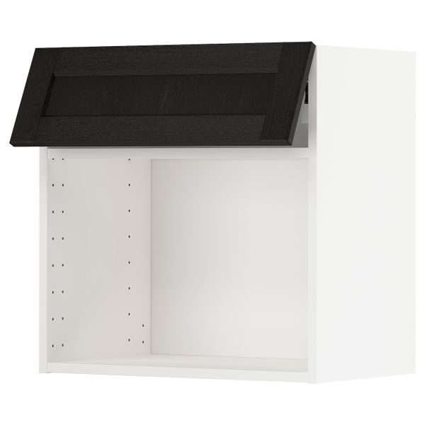 Навесной шкаф для СВЧ-печи, белый/Лерхюттан черная морилка 60x60 см IKEA МЕТОД 893.186.46 - схема-чертеж с размерами