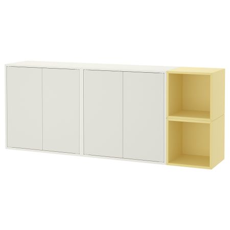 Комбинация настенных шкафов, белый, бледно-желтый, 175x35x70 см IKEA EKET ЭКЕТ 995.216.66