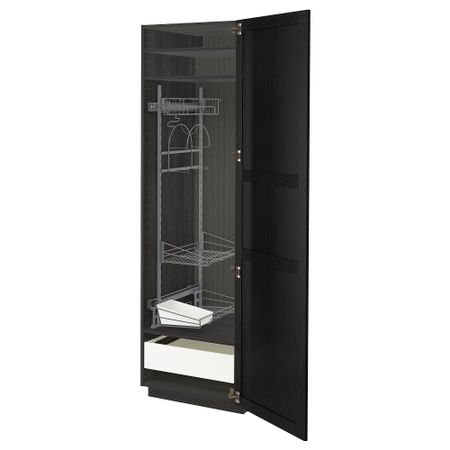 Высокий шкаф с отделением для аксессуаров для уборки, 60x60x200 cm IKEA METOD МЕТОД, MAXIMERA МАКСИМЕРА 193.597.01