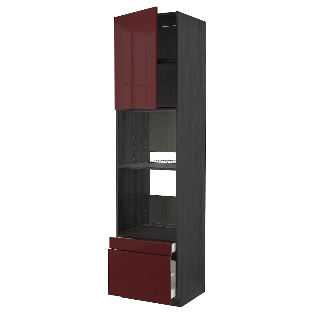 Высокий шкаф для духовки, комбинированный духовка + дверца, 2 ящика, 60x60x240 cm IKEA METOD МЕТОД, MAXIMERA МАКСИМЕРА - фото 1