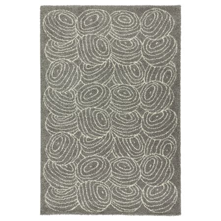 Ковер, длинный ворс НОРДИС, серый (133x195 см)