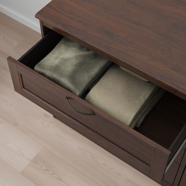 Комод с 6 ящиками, коричневый 161x81 см IKEA SONGESAND СОНГЕСАНД 303.667.95 - фото 3