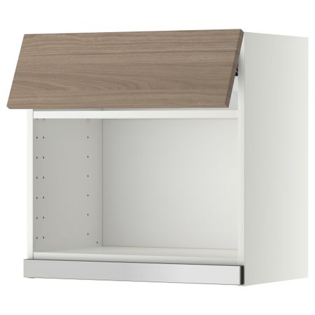 Навесной шкаф для СВЧ-печи МЕТОД, белый, Брокхульт светло-серый