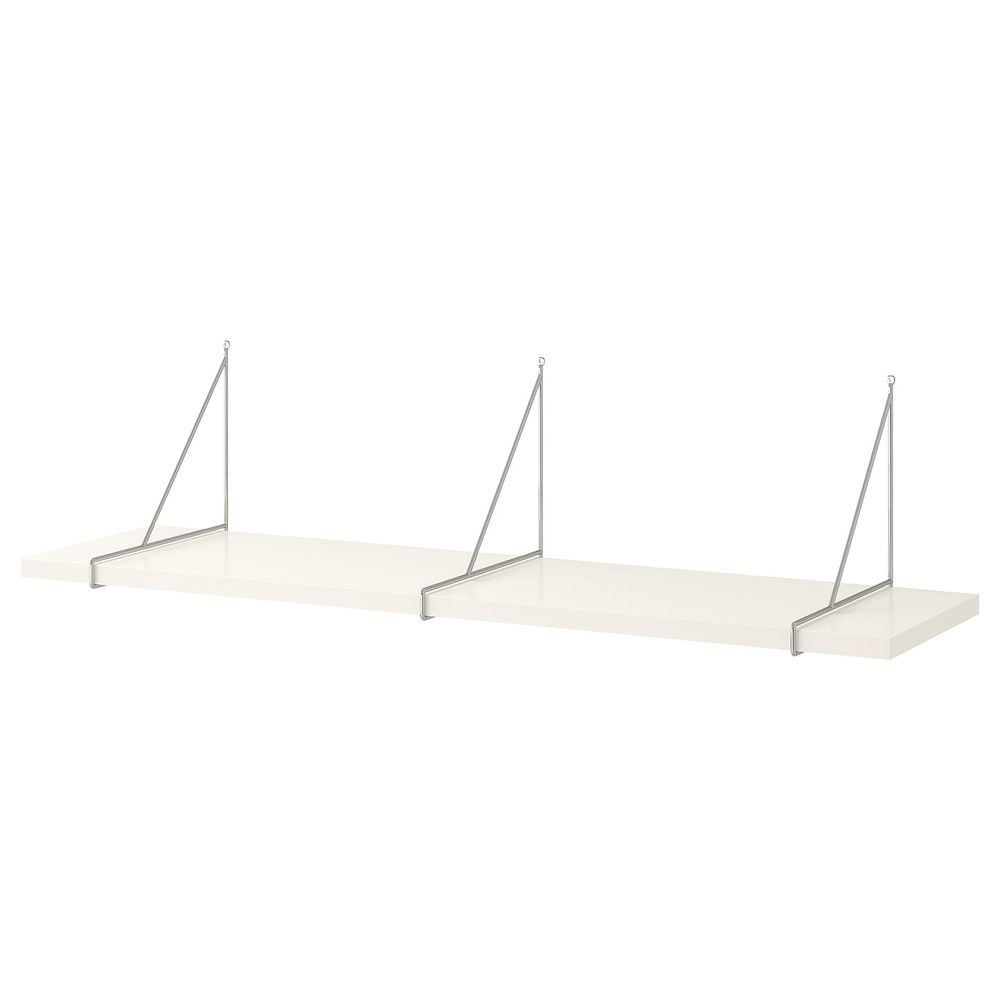 Полка навесная, белый/хромированный 120x30 см IKEA BERGSHULT БЕРГСХУЛЬТ / PERSHULT ПЕРСГУЛЬТ 092.907.74 - фото 1