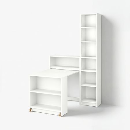 BILLY Книжный шкаф и склад. стол - белый 120x202 см