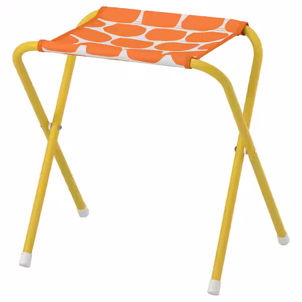 STRANDÖN СТРАНДЁН Складной табурет - ярко-желтый/ярко-оранжевый - фото 1