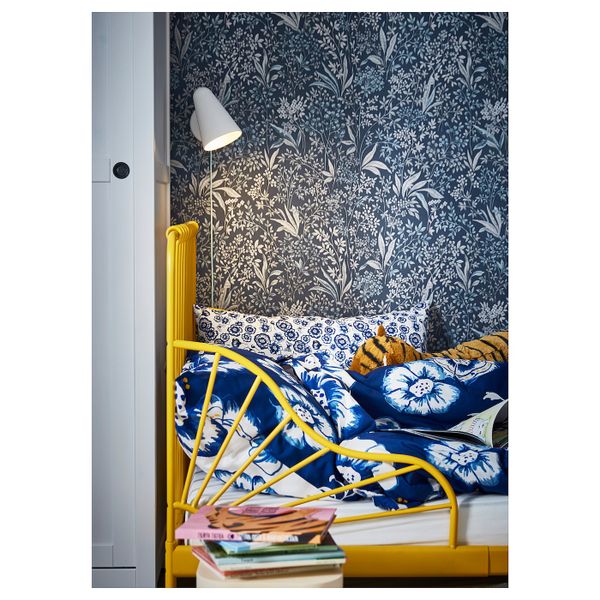 Раздвижная кровать с реечным дном, темно-желтый, 80x200 см IKEA МИННЕН 592.969.24 - фото 4