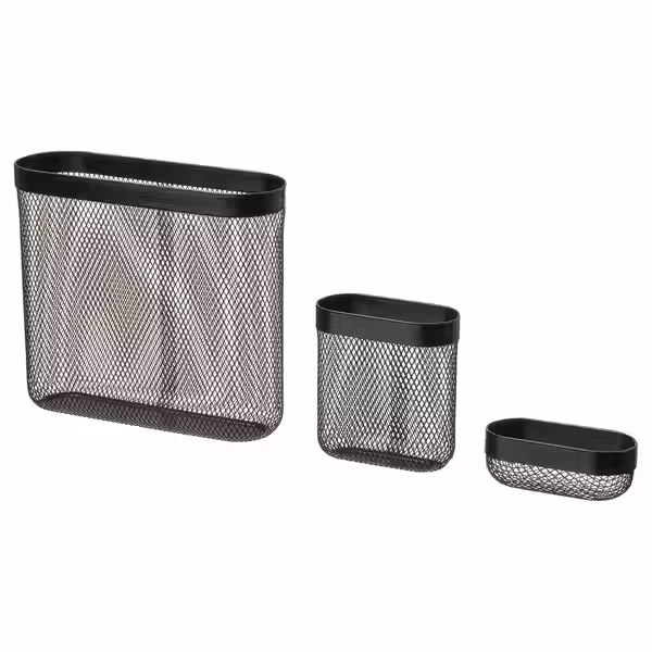 SKÅDIS Корзина для хранения, 3 шт. - чёрный - фото 1
