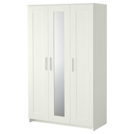 Шкаф платяной 3-дверный, белый 117x190 см IKEA BRIMNES БРИМНЭС 904.079.29