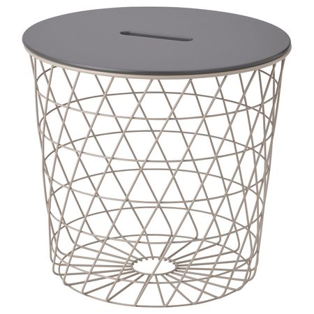 Столик с отделениями для хранения, серо-бежевый/темно-серый 44 см IKEA KVISTBRO КВИСТБРУ 005.137.93