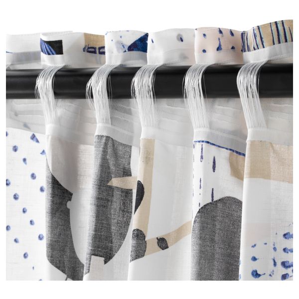 Гардины, 1 пара СИЛВЕРБЮСКЕ, разноцветный (145x300 см) - фото 3