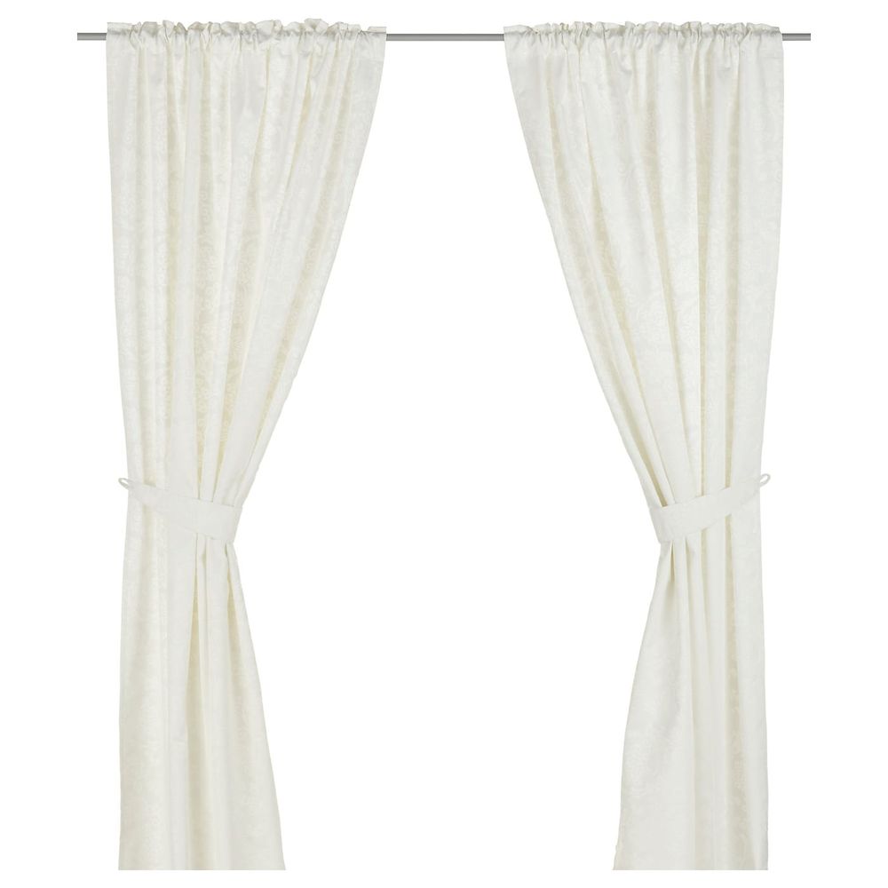 Гардины с прихватом, 2 шт., белый 145x270 см IKEA VÅRKROKUS ВЭРКРОКУС 202.772.19 - схема-чертеж с размерами